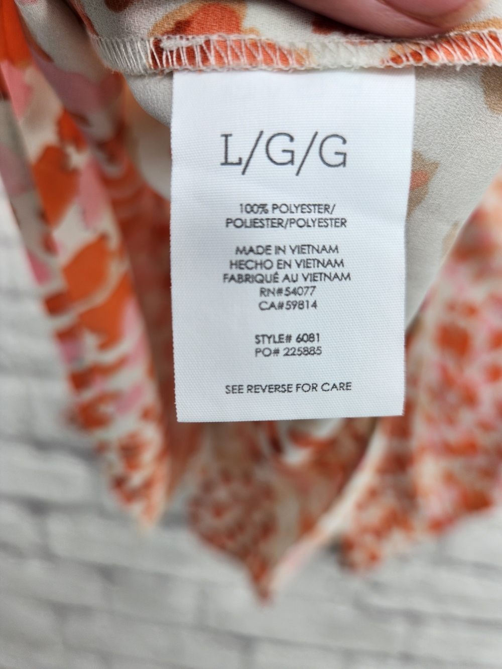Cabi Style 6081 Animal Print Button Front Blouse Size Large Peach Coral Neutral - Picture 8 of 12